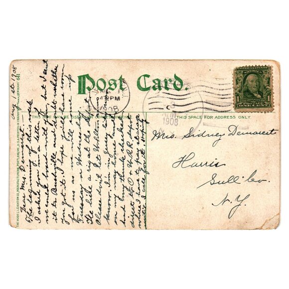 Vintage 1908 St Pauls Church New York Postcard Printed In Germany Hugh Leighton - Picture 2 of 2